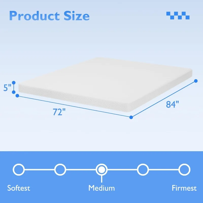 6/8/10/12 inch Gel Memory Foam Mattress for Cool Sleep & Pressure Relief, Medium Firm Mattresses CertiPUR-US Certified