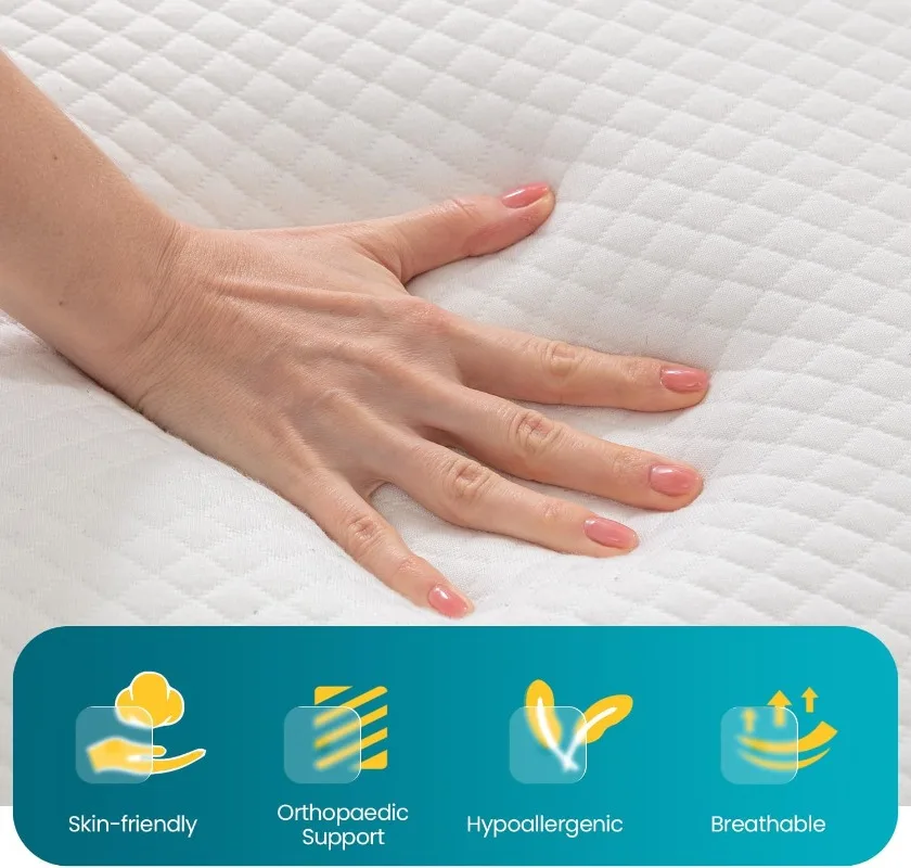 6/8/10/12 inch Gel Memory Foam Mattress for Cool Sleep & Pressure Relief, Medium Firm Mattresses CertiPUR-US Certified