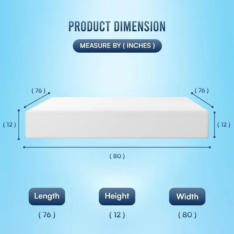 6/8/10/12 inch Gel Memory Foam Mattress for Cool Sleep & Pressure Relief, Medium Firm Mattresses CertiPUR-US Certified