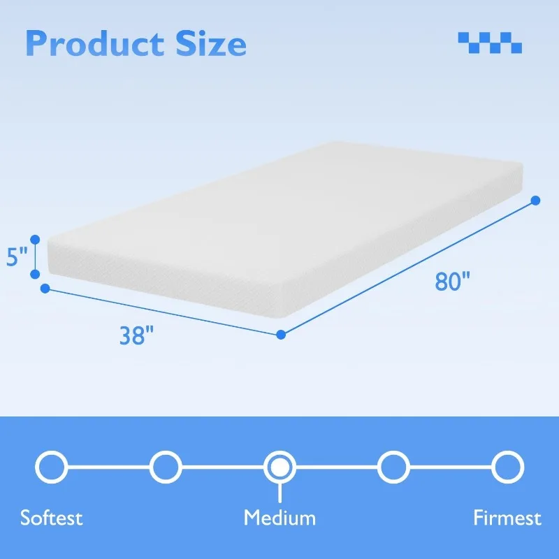 6/8/10/12 inch Gel Memory Foam Mattress for Cool Sleep & Pressure Relief, Medium Firm Mattresses CertiPUR-US Certified