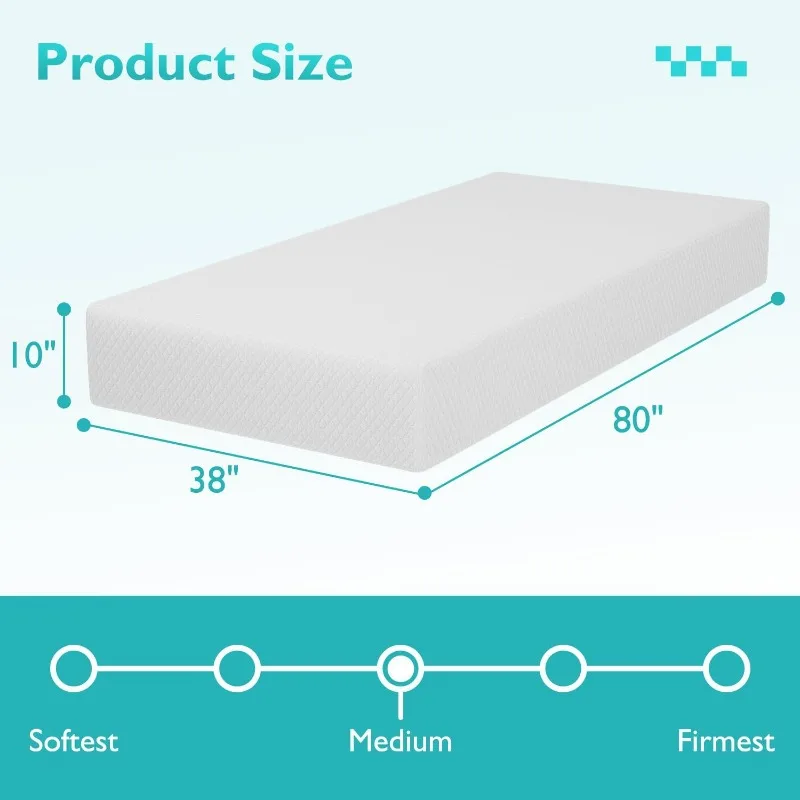 6/8/10/12 inch Gel Memory Foam Mattress for Cool Sleep & Pressure Relief, Medium Firm Mattresses CertiPUR-US Certified