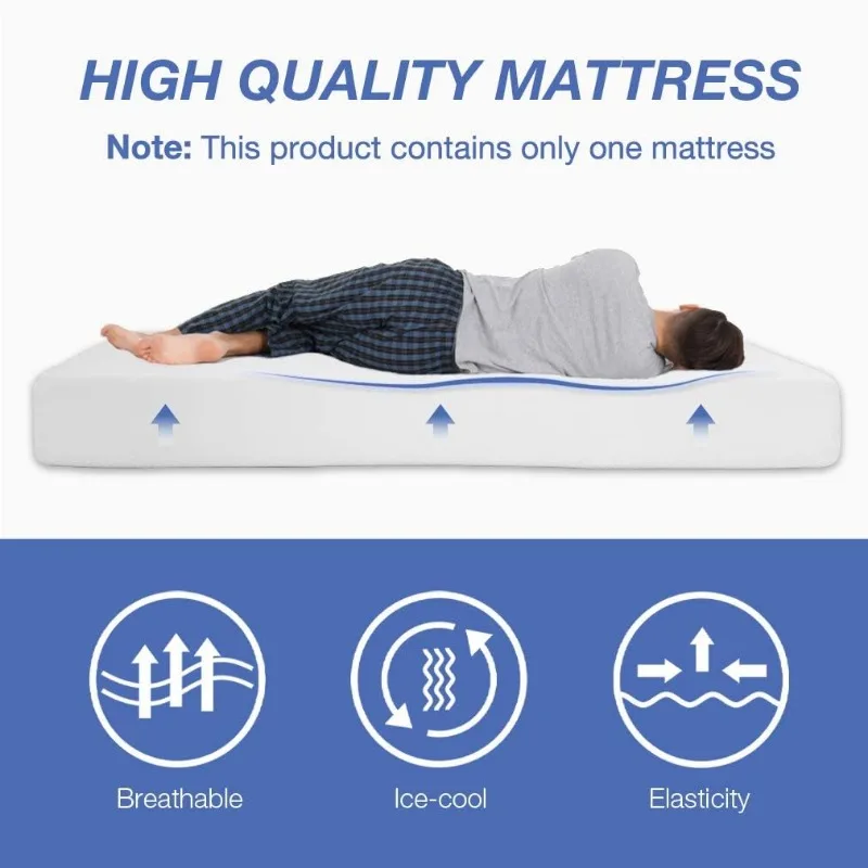 6/8/10/12 inch Gel Memory Foam Mattress for Cool Sleep & Pressure Relief, Medium Firm Mattresses CertiPUR-US Certified