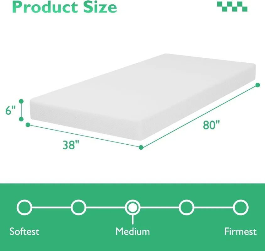 6/8/10/12 inch Gel Memory Foam Mattress for Cool Sleep & Pressure Relief, Medium Firm Mattresses CertiPUR-US Certified