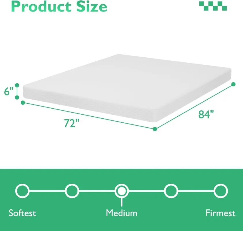 6/8/10/12 inch Gel Memory Foam Mattress for Cool Sleep & Pressure Relief, Medium Firm Mattresses CertiPUR-US Certified