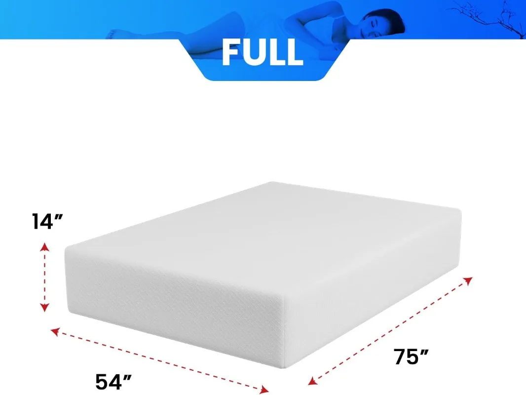 6/8/10/12 inch Gel Memory Foam Mattress for Cool Sleep & Pressure Relief, Medium Firm Mattresses CertiPUR-US Certified